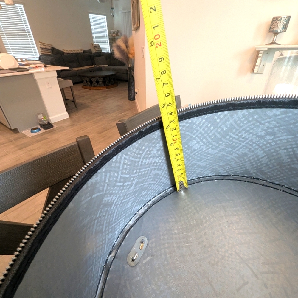 1960's Bagmaster Blue Hat Box wth divider, Working Zipper, Made in Miami Fl, USA - Picture 5 of 10